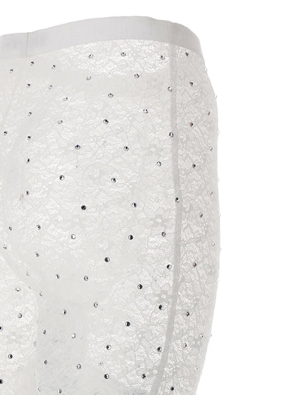 Alessandra Rich White Polyamide Leggings