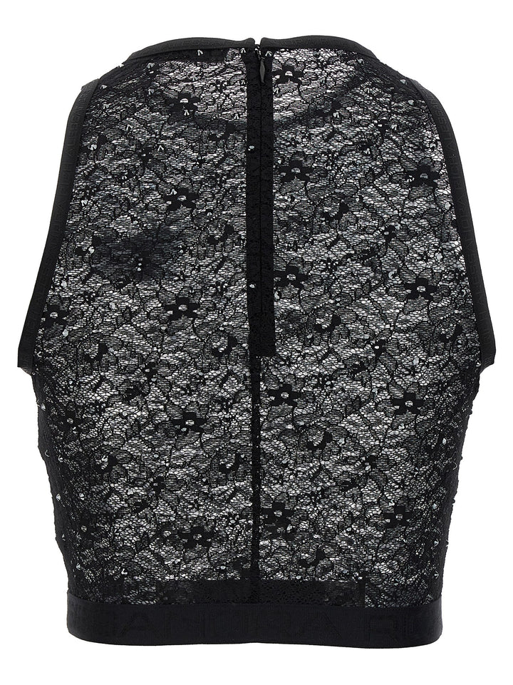 Alessandra Rich Black Polyamide Sleeveles T-Shirt