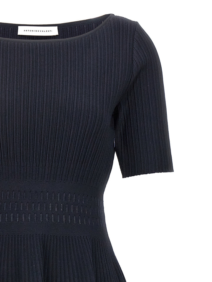 ANTONINO VALENTI Blue Viscose Midi Dress