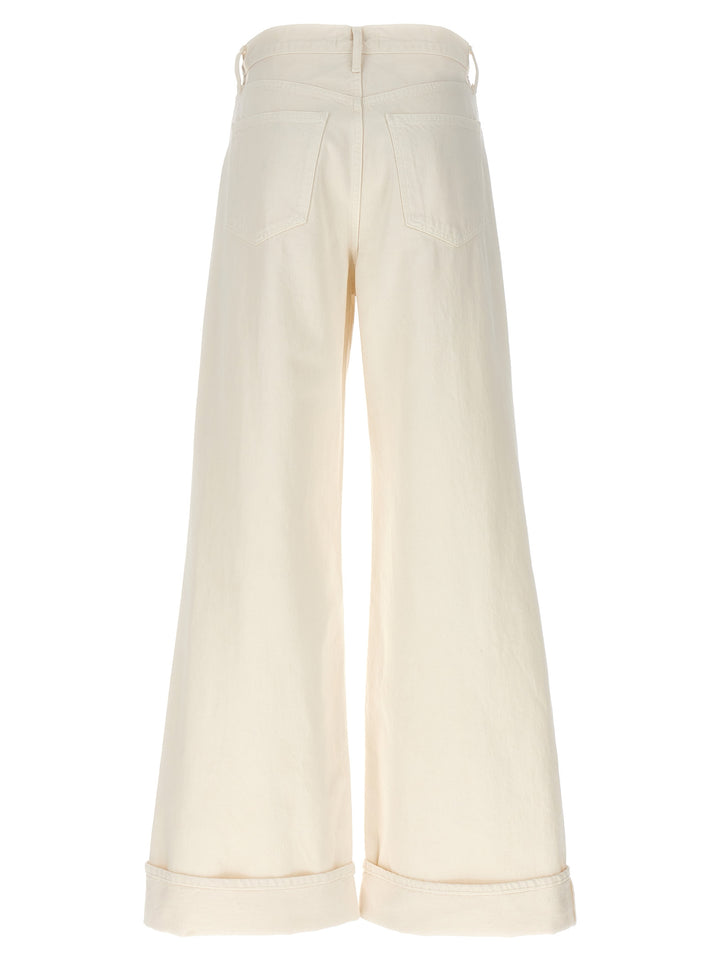 Agolde White Cotton High-Waisted Jean