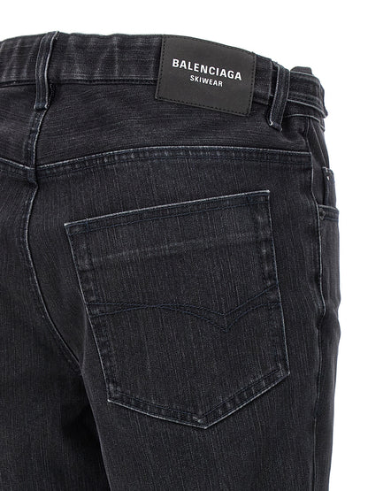 Balenciaga Black Cotton Flared Jeans