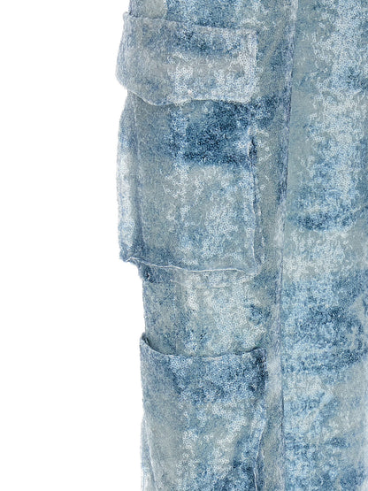 LE TWINS Blue Polyester Cargo Pants