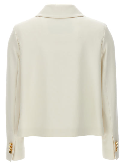 Kiton White Virgin Wool Full-Length Jacket