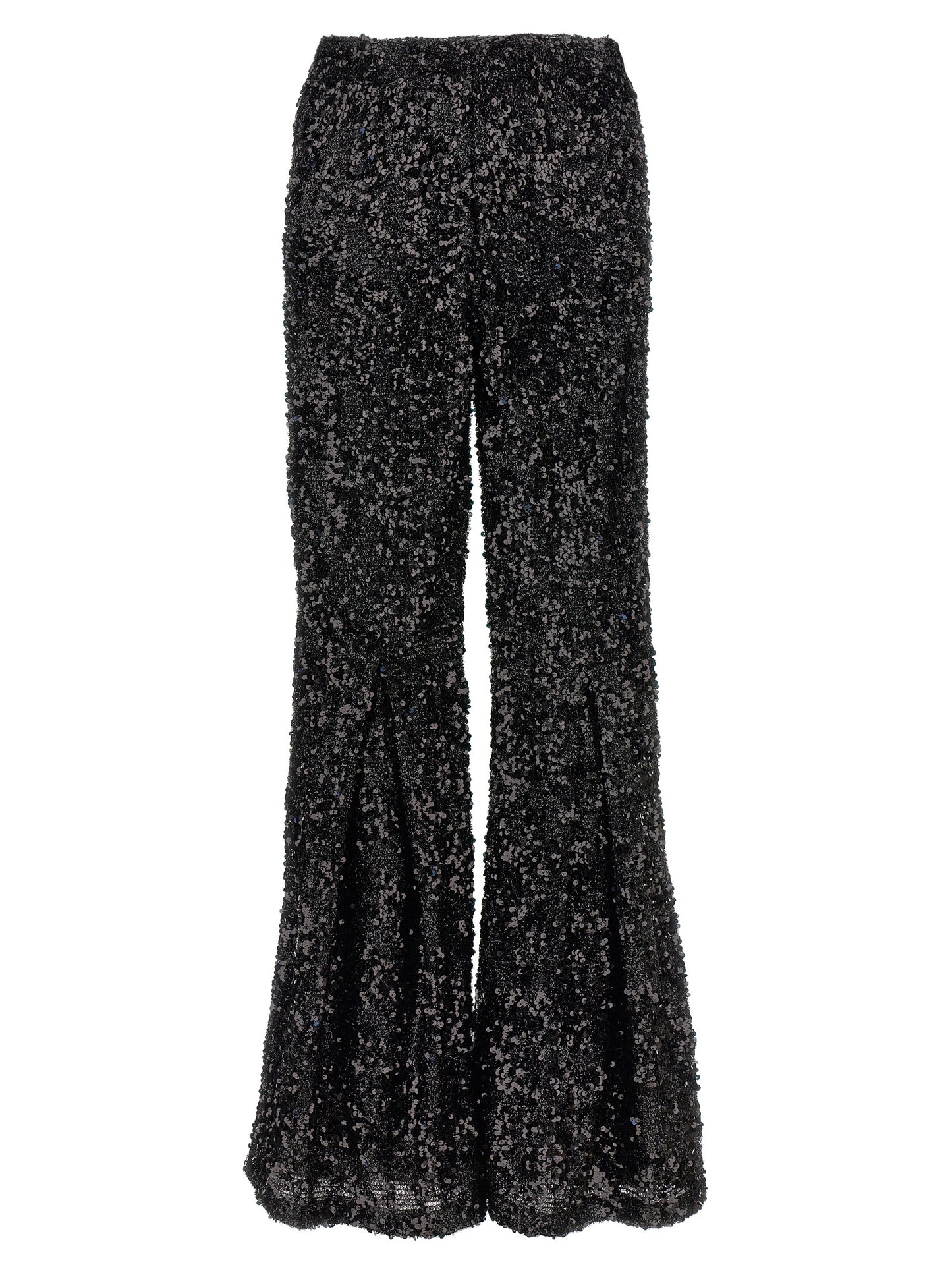 LE TWINS Black Polyester Flared Pants