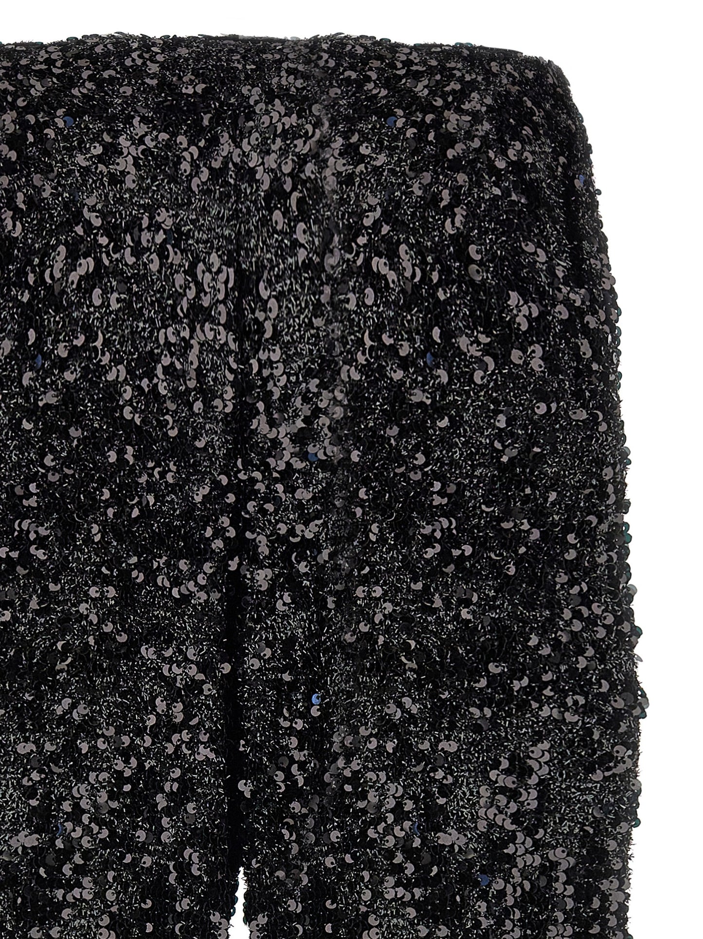 LE TWINS Black Polyester Flared Pants