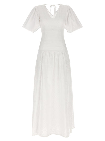 LE TWINS White Cotton Long Dress