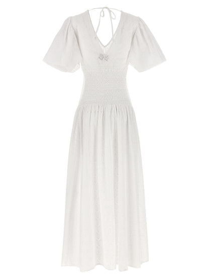 LE TWINS White Cotton Long Dress