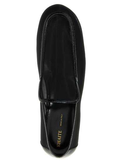 Khaite Black Polyamide Slip-On Loafers