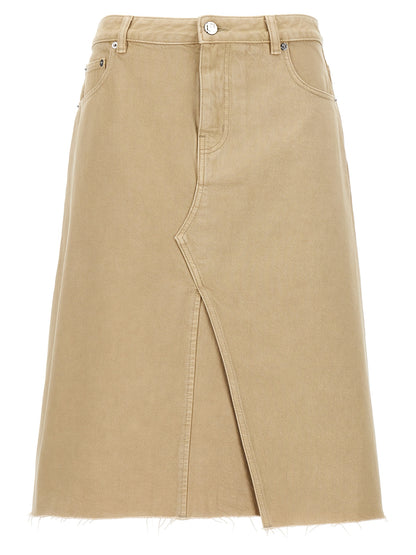 Tory Burch Beige Cotton Midi Skirt