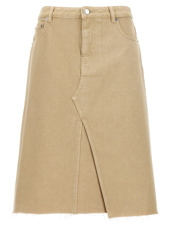 Tory Burch Beige Cotton Midi Skirt