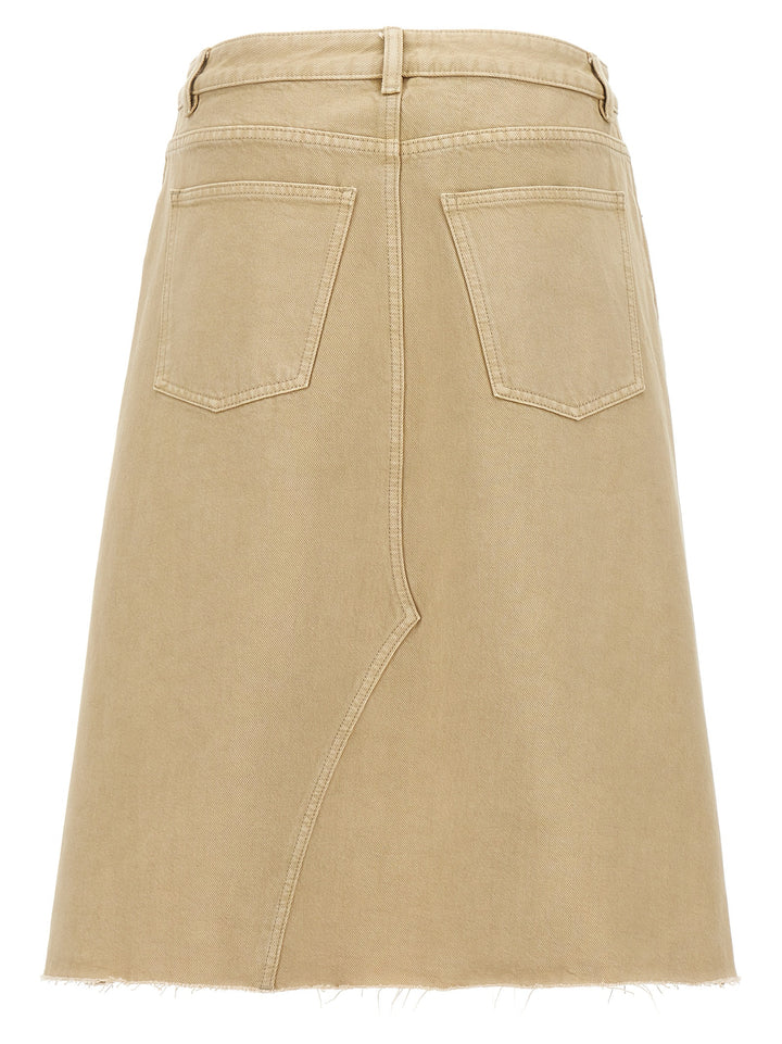 Tory Burch Beige Cotton Midi Skirt