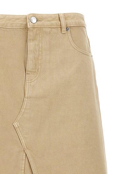 Tory Burch Beige Cotton Midi Skirt