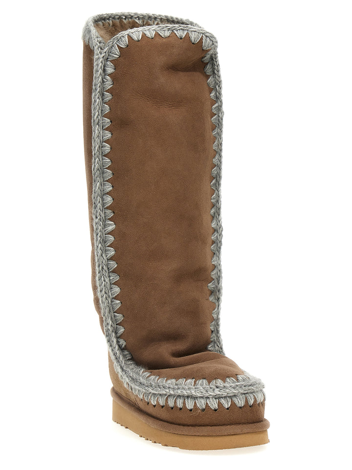 Mou Brown Lamb Leather Over The Knee