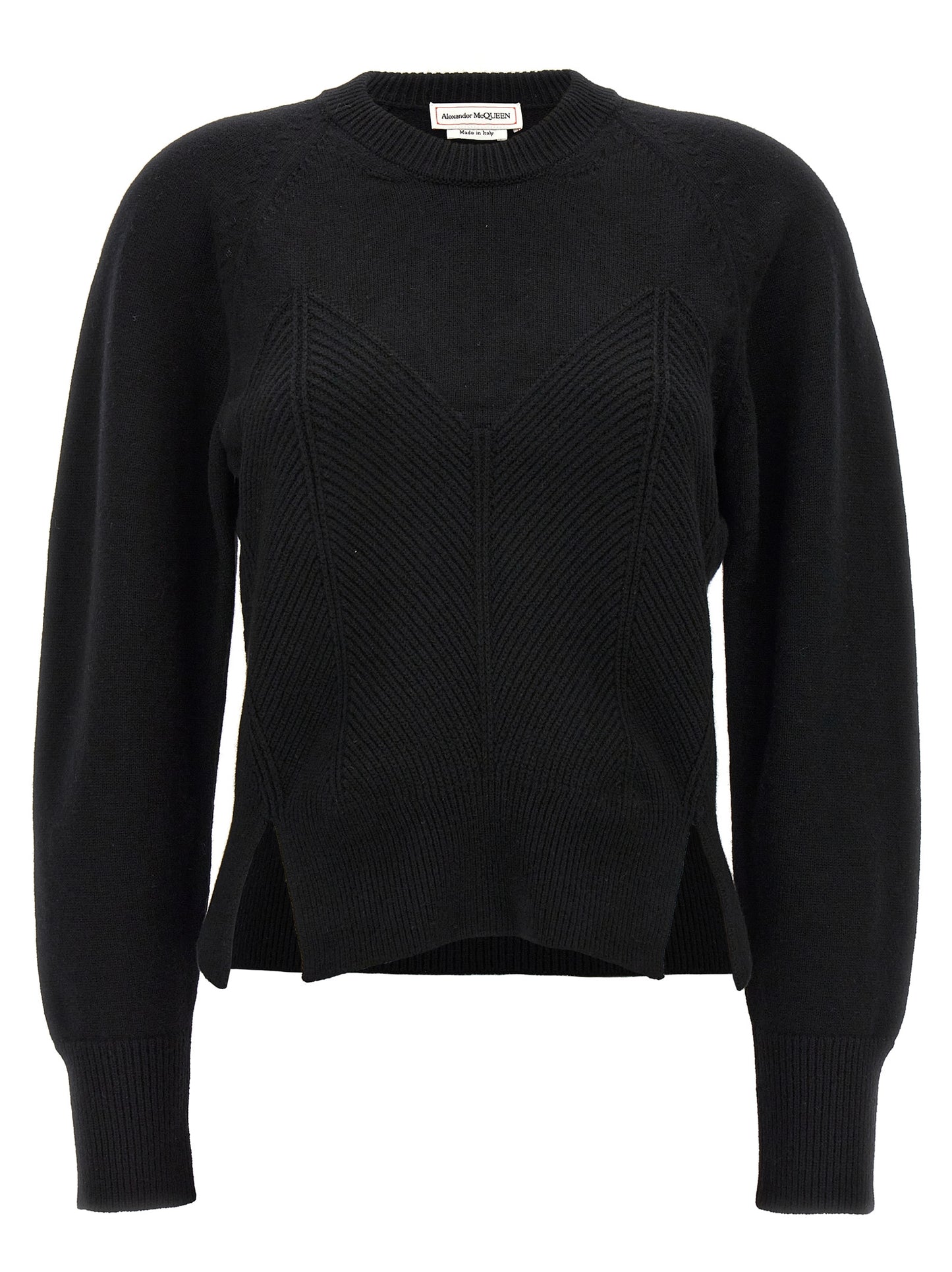 Alexander McQueen Black Wool Cardigan