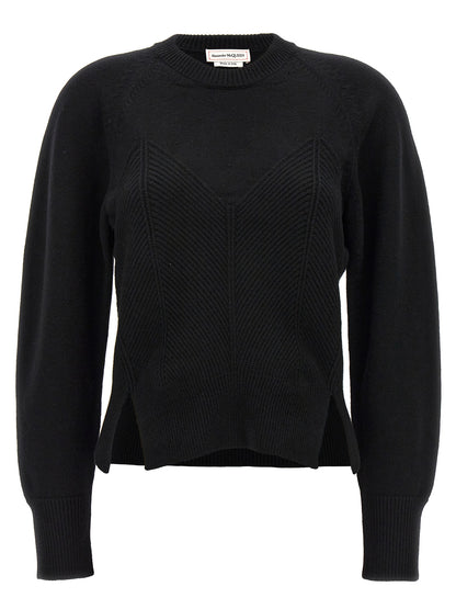Alexander McQueen Black Wool Cardigan