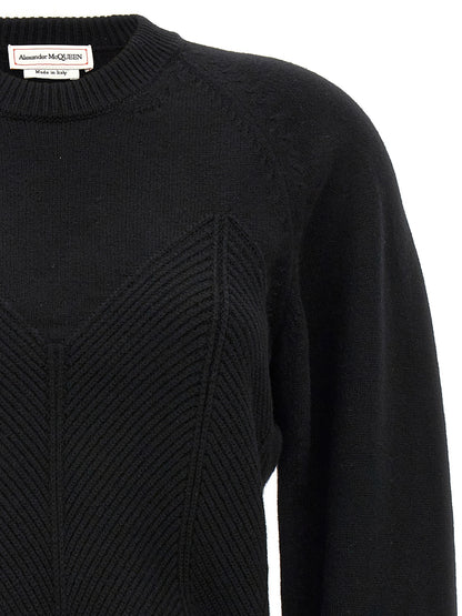 Alexander McQueen Black Wool Cardigan