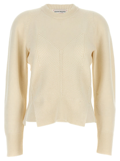 Alexander McQueen White Wool Cardigan
