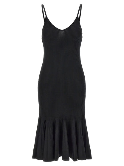 Khaite Black Viscose Midi Dress