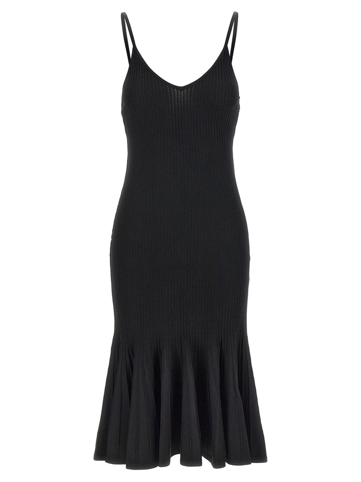Khaite Black Viscose Midi Dress