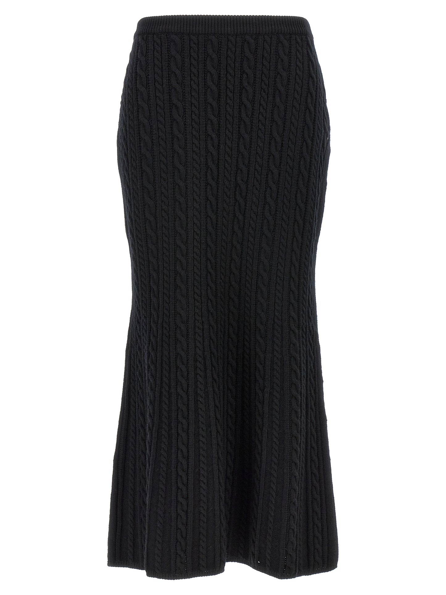 Alessandra Rich Black Wool Mini Skirt