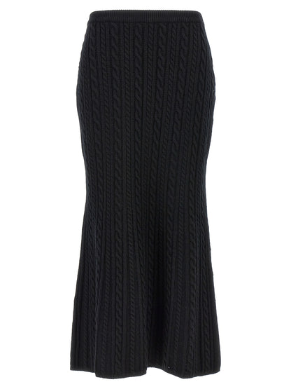 Alessandra Rich Black Wool Mini Skirt