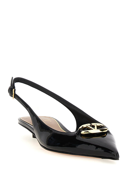 Valentino Garavani Black Calfskin Ballet Flats