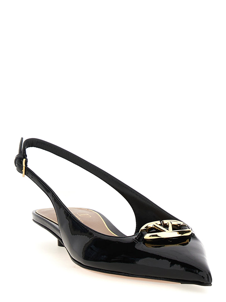 Valentino Garavani Black Calfskin Ballet Flats