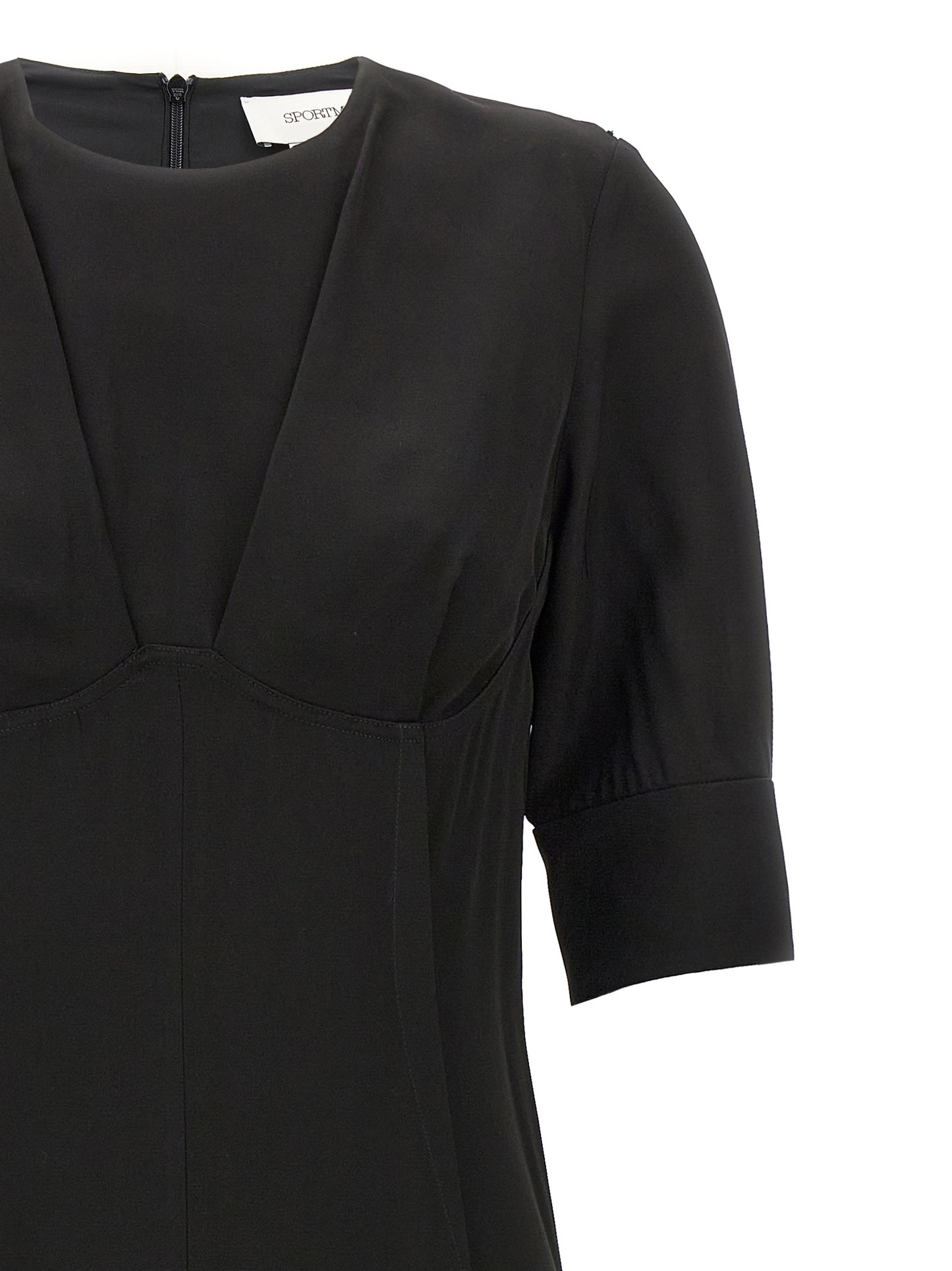 Sportmax Black Viscose Midi Dress