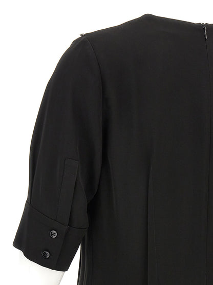 Sportmax Black Viscose Midi Dress