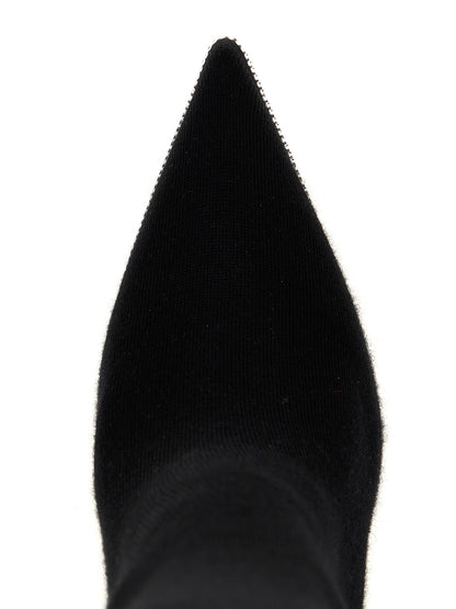 RENE CAOVILLA Black Leather Over The Knee