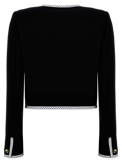 Moschino Bicolor Viscose Full-Length Jacket