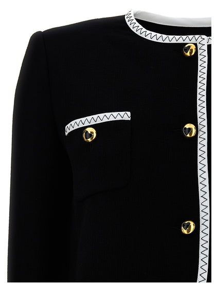 Moschino Bicolor Viscose Full-Length Jacket