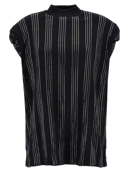 The Attico Black Cotton Short Dress