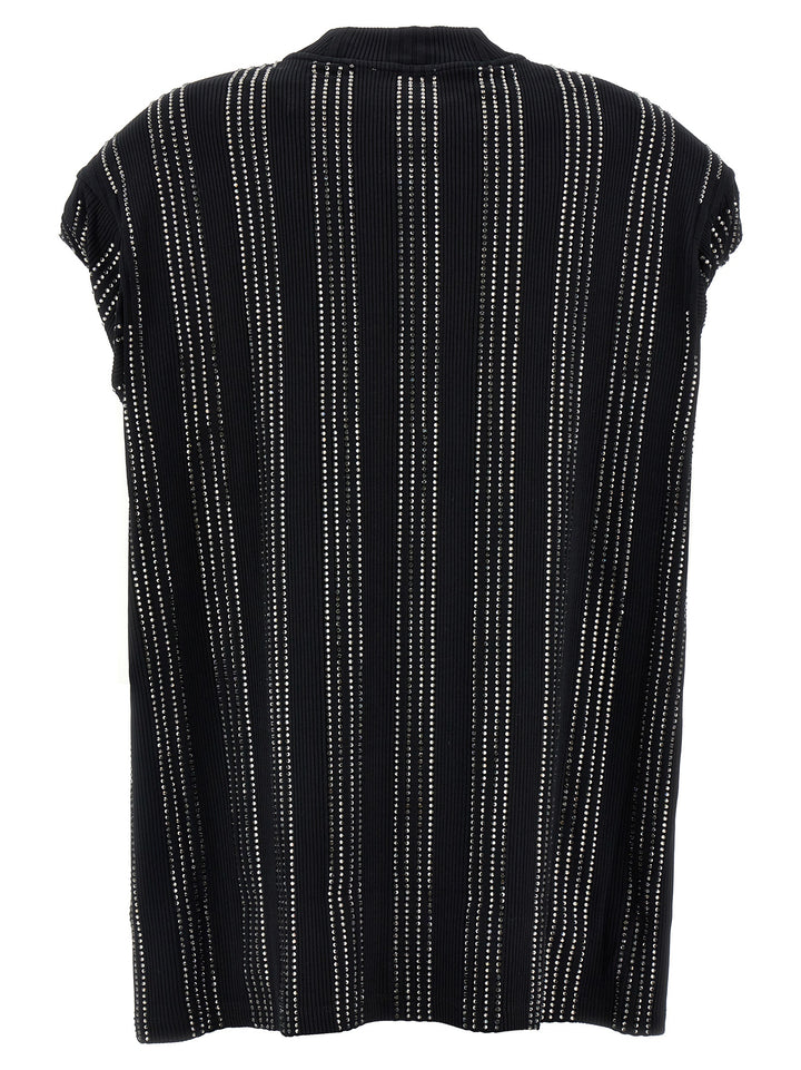 The Attico Black Cotton Short Dress