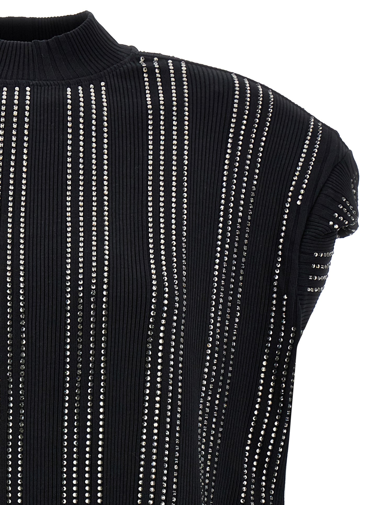 The Attico Black Cotton Short Dress