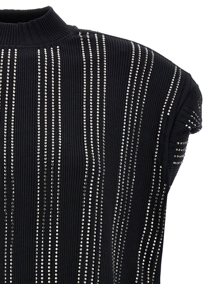 The Attico Black Cotton Short Dress