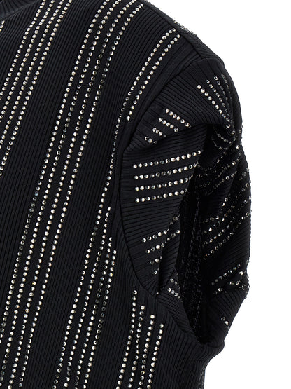 The Attico Black Cotton Short Dress
