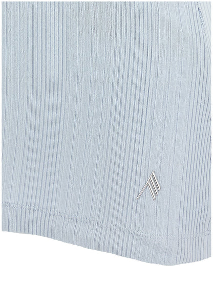 The Attico Blue Cotton Tank Tops