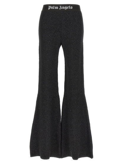 Palm Angels Black Viscose Flared Pants