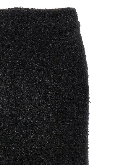 Balenciaga Black Cotton Midi Skirt