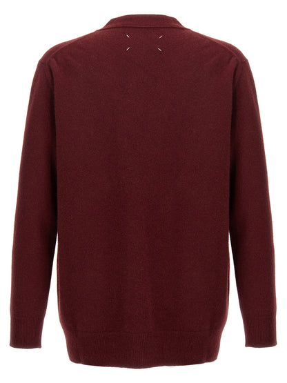 Maison Margiela Bordeaux Wool Cardigan
