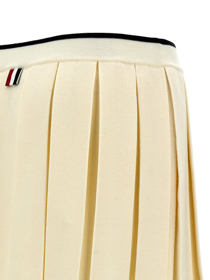 Thom Browne White Virgin Wool Long Skirt