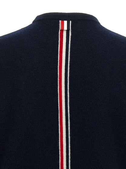 Thom Browne Blue Virgin Wool Cardigan