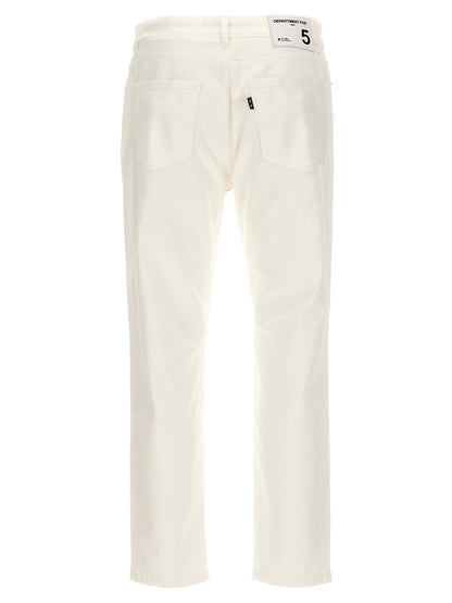 Department 5 White Cotton Straight-Leg Jeans