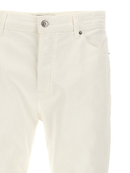 Department 5 White Cotton Straight-Leg Jeans