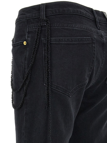 Darkpark Black Cotton Straight-Leg Jeans