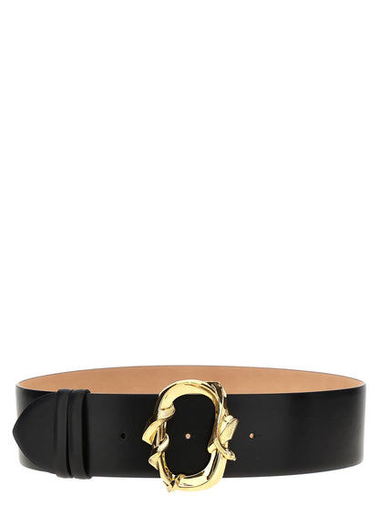 Alexander McQueen Black Cowhide Regular Belt