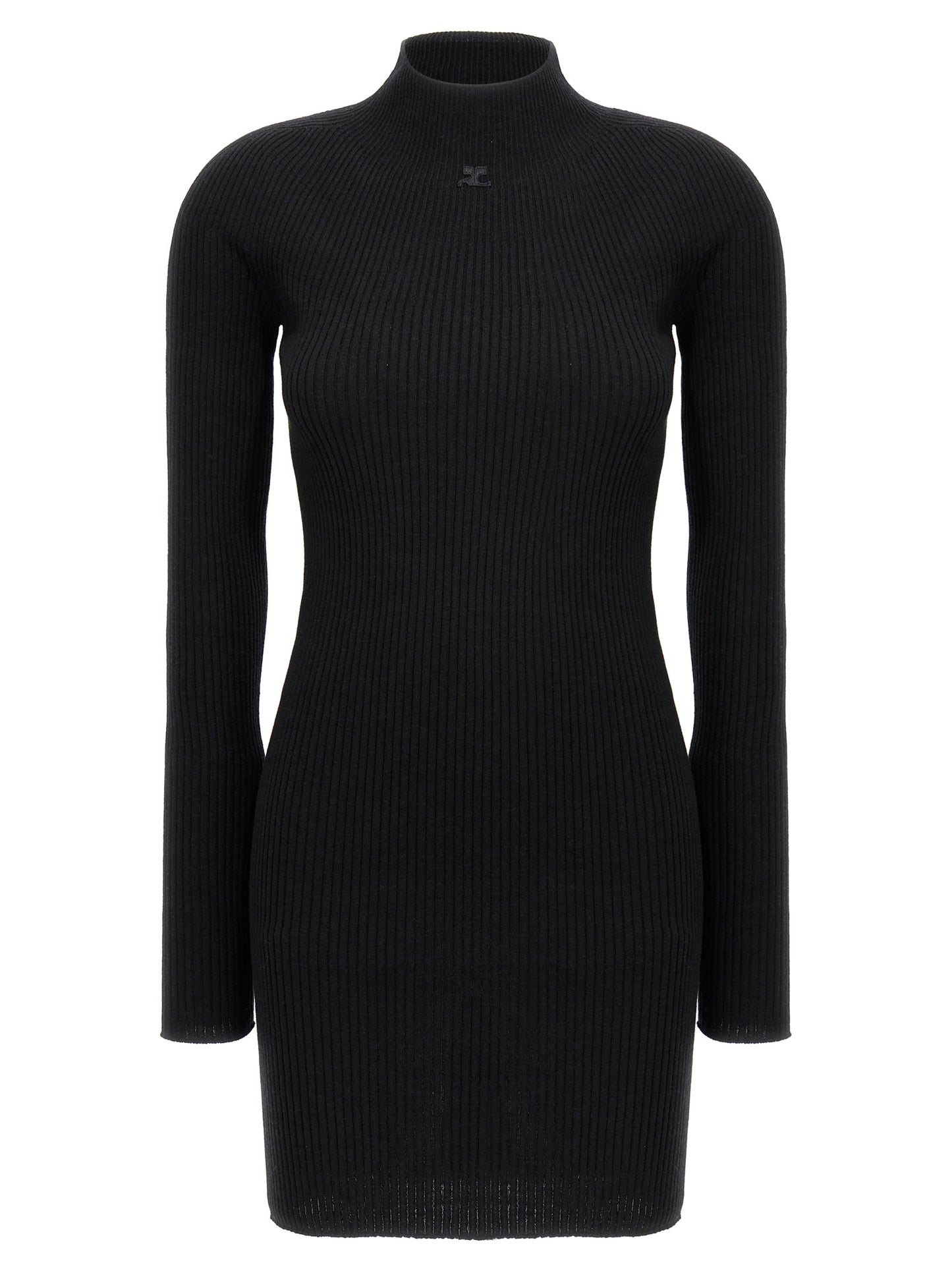 Courrèges Black Cotton Short Dress