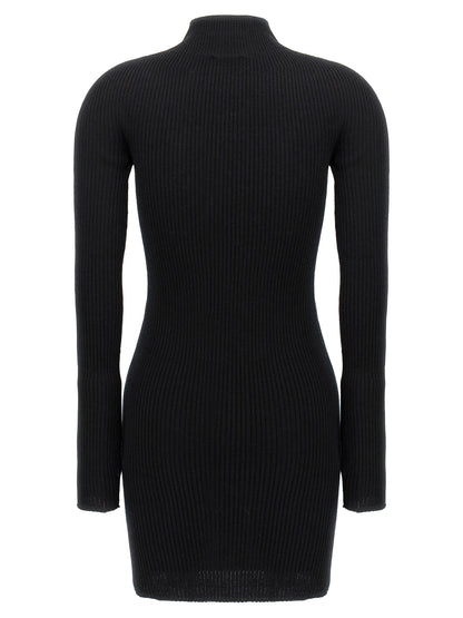 Courrèges Black Cotton Short Dress
