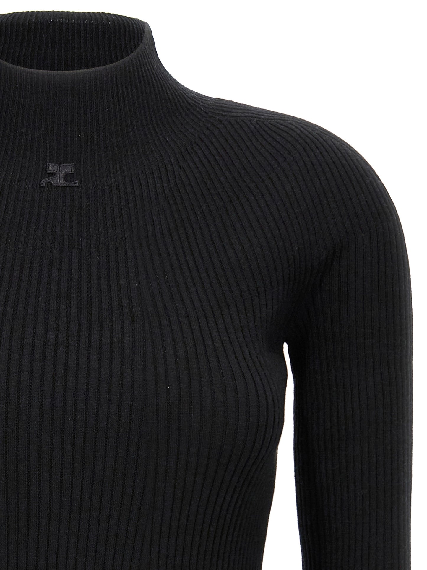 Courrèges Black Cotton Short Dress